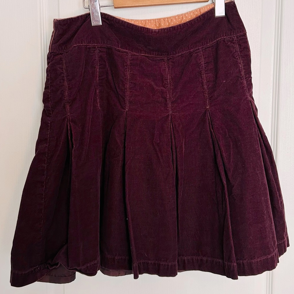 Purple cord pleated skirt